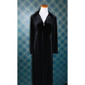 Vintage Moda International Maxi Black Velvet Dress Witchy Whimsigoth Grunge Emo